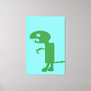 Green Dinosaur Dino Monster, Digital Kids Art:) Leinwanddruck