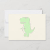 Green Dinosaur Drawing Blank Cream Off White Mitteilungskarte (Rückseite)