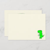 Green Dinosaur Drawing Blank Cream Off White Mitteilungskarte (Vorne/Hinten)