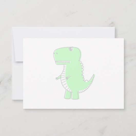 Green Dinosaur Drawing Custom Blank Mitteilungskarte (Rückseite)