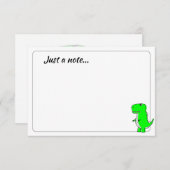 Green Dinosaur Drawing Custom Just a Note Mitteilungskarte (Vorne/Hinten)