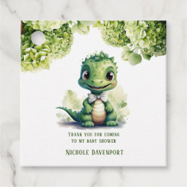 Green Dinosaur Floral Neutral Vielen Dank Geschenkanhänger