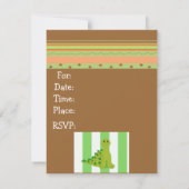 Green Dinosaur Geburtstagseinladung Einladung (Rückseite)