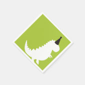 Green Dinosaur Geburtstagsthema Kinderdusche Serviette (Ecke)