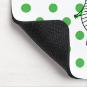 Green Dinosaur Green Polka Dots Mousepad (Ecke)