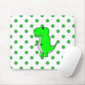 Green Dinosaur Green Polka Dots Mousepad (Mit Mouse)
