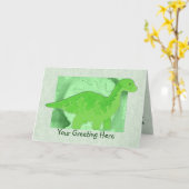 Green Dinosaur Grußkarte Karte (Gelbe Blume)
