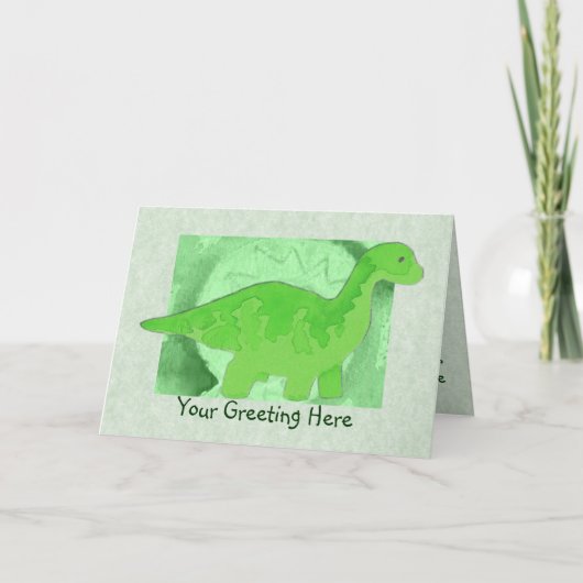 Green Dinosaur Grußkarte Karte (Vorderseite)