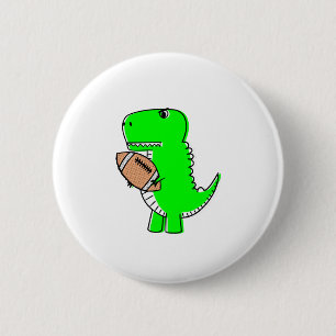 Green Dinosaur Lieben Football Button