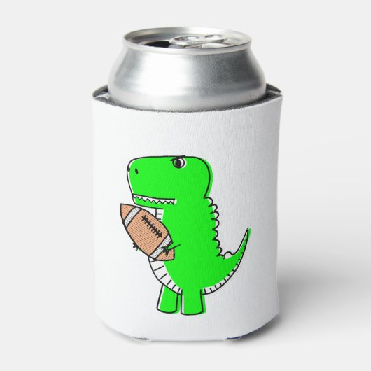 Green Dinosaur Lieben Football Dosenkühler (Kanne Vorderseite)