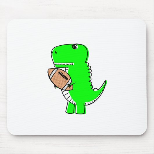 Green Dinosaur Lieben Football Mousepad (Vorne)