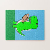 Green Dinosaur Lieben Football Puzzle (Horizontal)