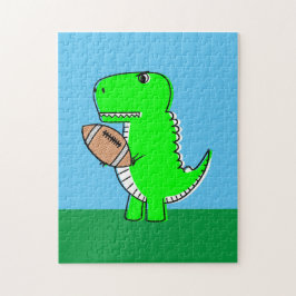 Green Dinosaur Lieben Football Puzzle