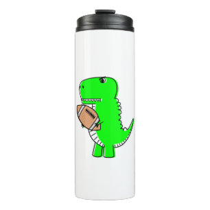 Green Dinosaur Lieben Football Thermosbecher