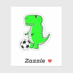 Green Dinosaur Lieben Fußball Aufkleber