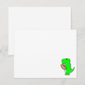 Green Dinosaur Lieben Fußball Lined 3x3 Mitteilungskarte (Vorne/Hinten)
