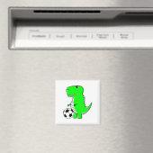 Green Dinosaur Lieben Fußball Magnet (In Situ (Geschirrspüler))
