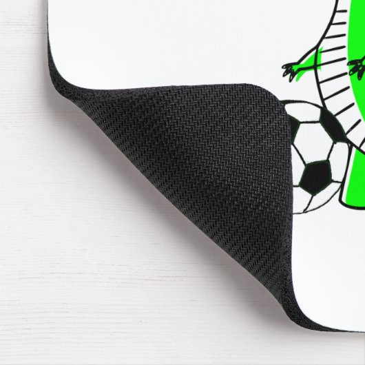 Green Dinosaur Lieben Fußball Mousepad (Ecke)