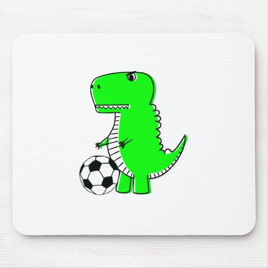 Green Dinosaur Lieben Fußball Mousepad (Vorne)