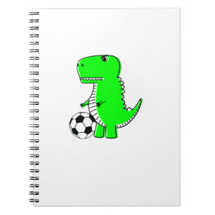 Green Dinosaur Lieben Fußball Notizblock