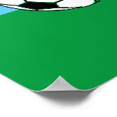 Green Dinosaur Lieben Fußball Poster (Ecke)