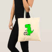 Green Dinosaur Lieben Fußball Tragetasche (Vorderseite (Produkt))