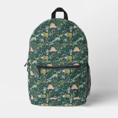 Green Dinosaur Muster Bedruckter Rucksack (Vorderseite)