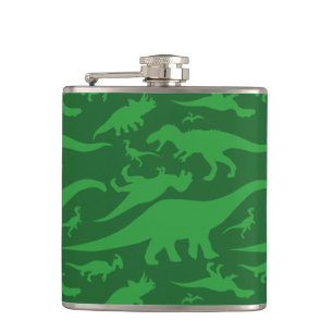 Green Dinosaur Muster Flachmann