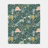 Green Dinosaur Muster Fleecedecke (Vorderseite)