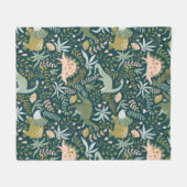 Green Dinosaur Muster Fleecedecke (Vorderseite (Horizontal))