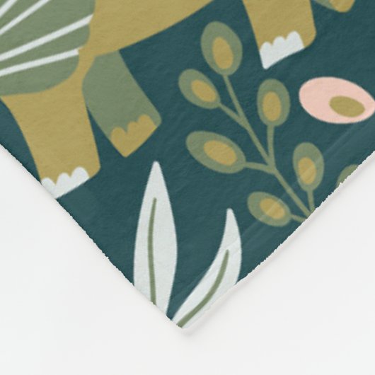 Green Dinosaur Muster Fleecedecke (Ecke)