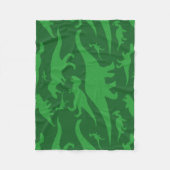 Green Dinosaur Muster Fleecedecke (Vorderseite)