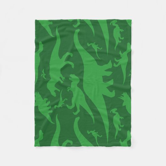 Green Dinosaur Muster Fleecedecke (Vorderseite)