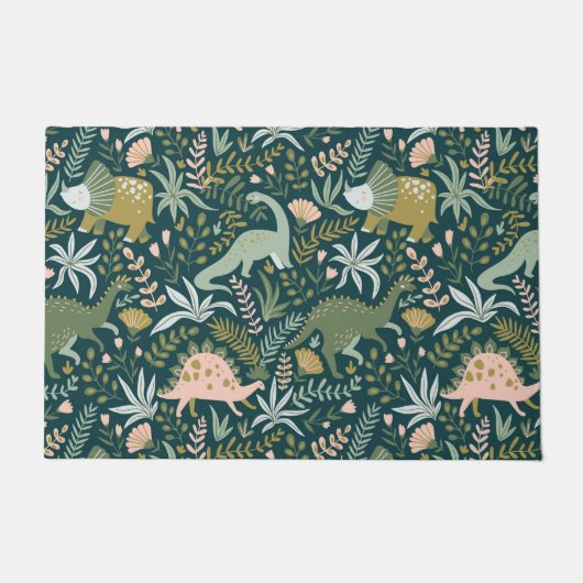 Green Dinosaur Muster Fußmatte (Vorderseite)