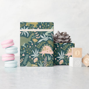 Green Dinosaur Muster Geschenkpapier