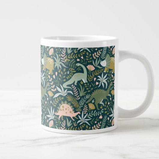 Green Dinosaur Muster Jumbo-Tasse (Rechts)