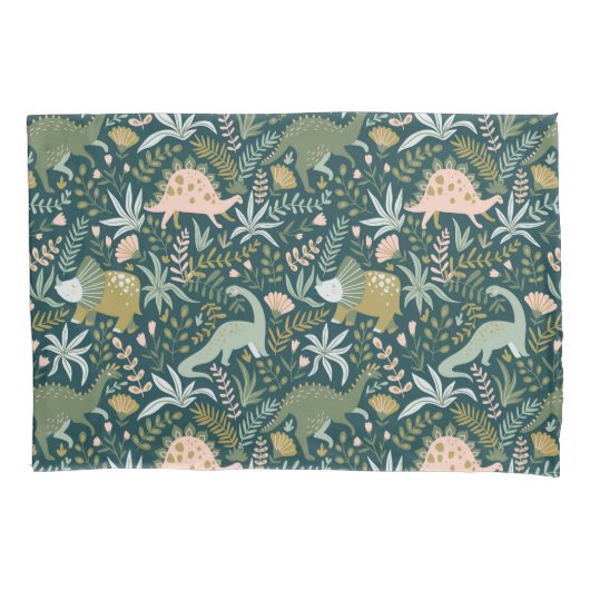 Green Dinosaur Muster Kissenbezug (Vorderseite-Links)