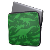 Green Dinosaur Muster Laptopschutzhülle (Vorderseite Links)