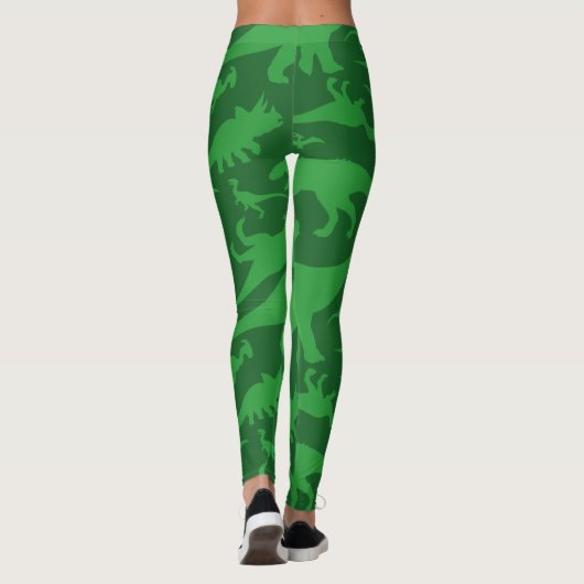 Green Dinosaur Muster Leggings (Rückseite)