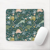 Green Dinosaur Muster Mousepad (Mit Mouse)