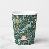 Green Dinosaur Muster Pappbecher (Rückseite)