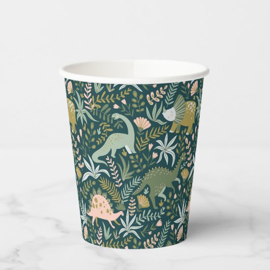 Green Dinosaur Muster Pappbecher (Links)
