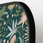 Green Dinosaur Muster Pickleball Schläger (Linke Seite)