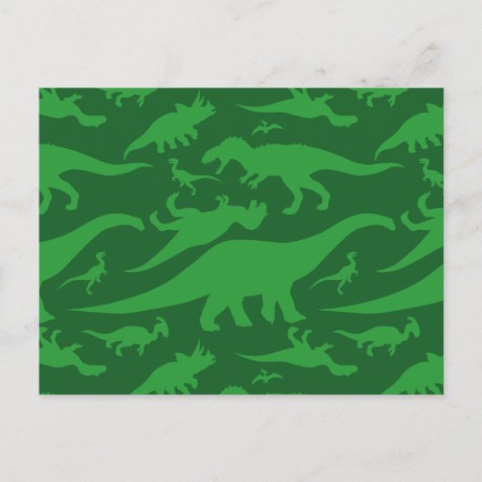 Green Dinosaur Muster Postkarte (Vorderseite)