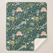 Green Dinosaur Muster Sherpadecke (Vorderseite)