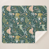 Green Dinosaur Muster Sherpadecke (Vorderseite (Horizontal))