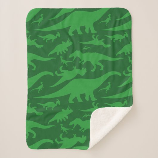 Green Dinosaur Muster Sherpadecke (Vorderseite)