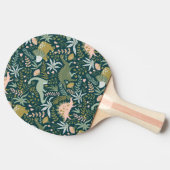 Green Dinosaur Muster Tischtennis Schläger (Seitenansicht)