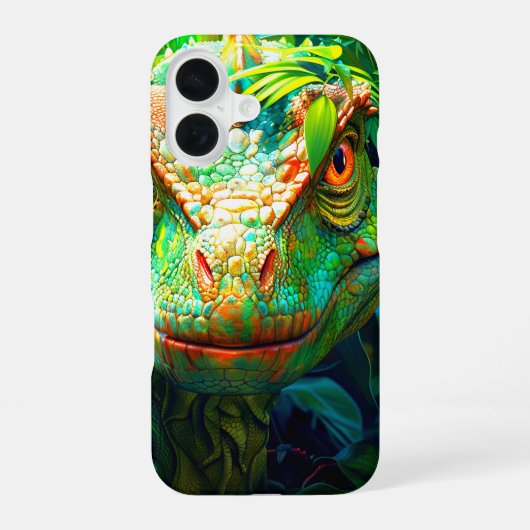 Green Dinosaur Phone Case iPhone 16 Hülle (Rückseite)