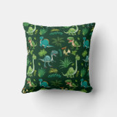 Green Dinosaur Print Decorative Pillow Kissen (Rückseite)